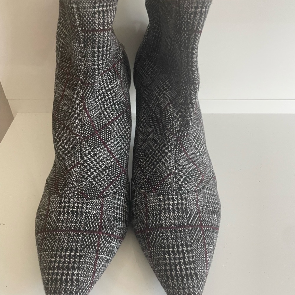 Charles David Gray and Red Heeled Boots